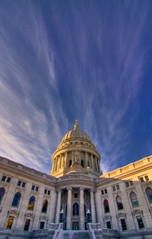 This beautiful, almost surrealistic photo of Wisconsin's state capital building in Madison was taken by photographer Brian Lary of Madison.   And it is a beautiful capital building ... inside as well as out.